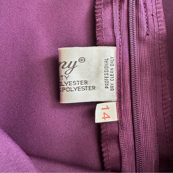 Bonny Purple Short Sleeve Ruched Waist Formal Cocktail Party Maxi Dress Size 14 - Picture 11 of 13